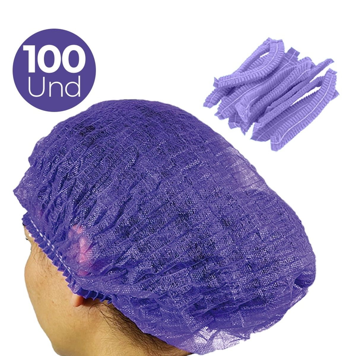 UKAINT - Gorro quirúrgico oruga desechable Morado x 100 unidades