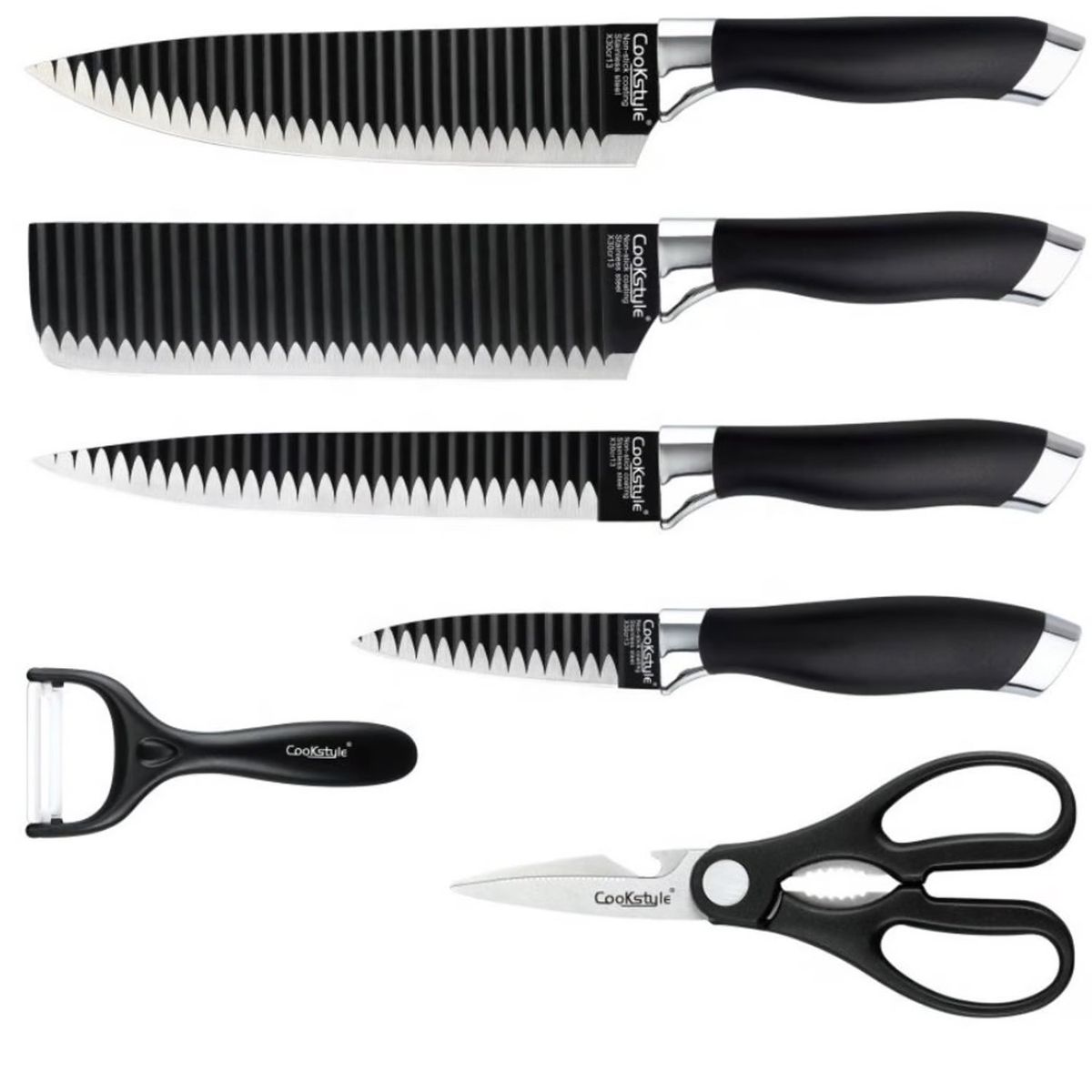 ONE PIXEL - Juego De Cuchillos De Cocina Asa Antiadherente Chef 6 Piezas