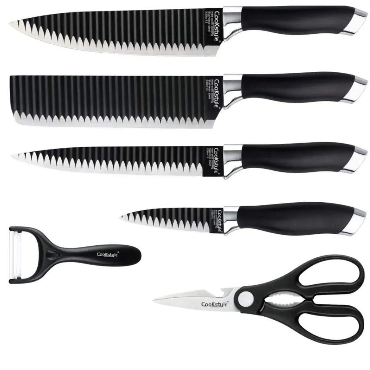 ONE PIXEL - Juego De Cuchillos De Cocina Asa Antiadherente Chef 6 Piezas