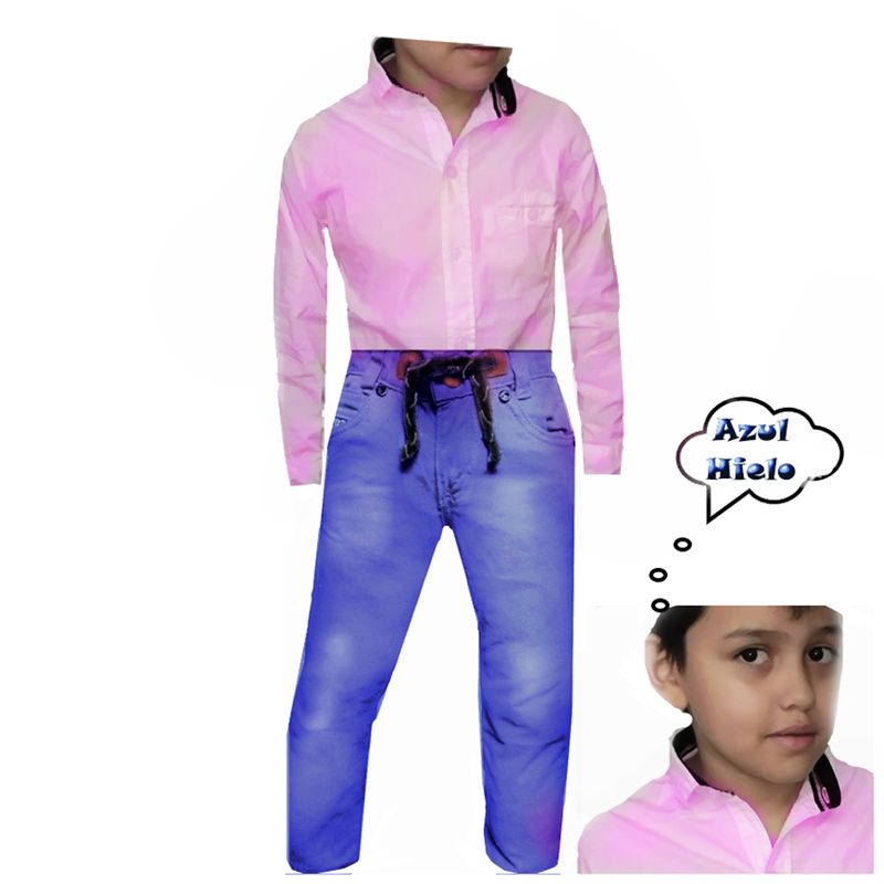 ZAFIRO JEANS - Pantalón  jogger  para niño en combinación  camisero infantil