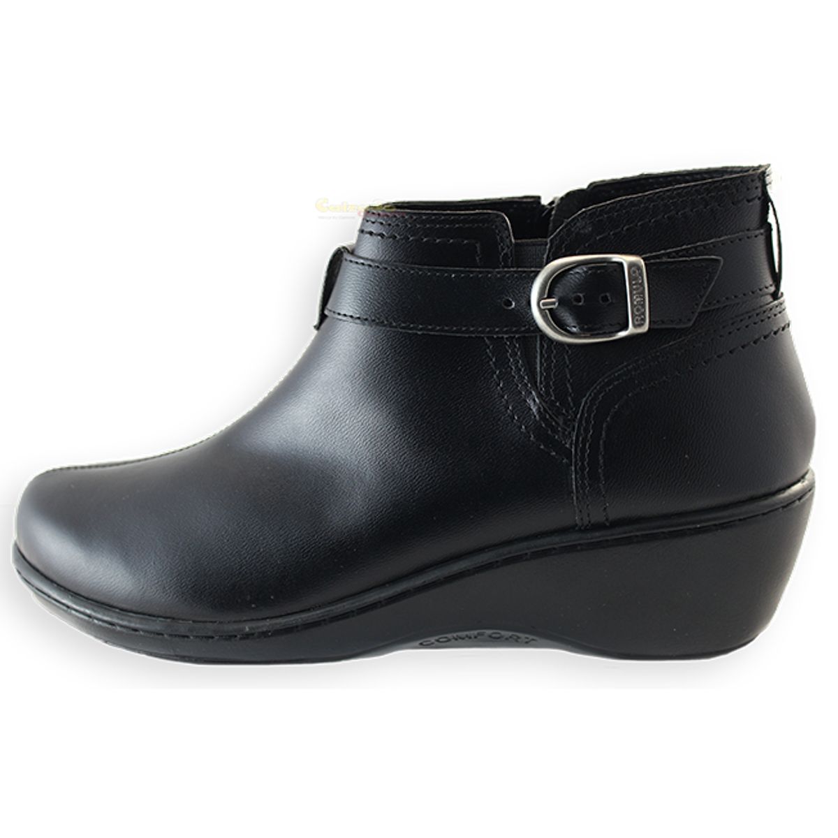 CALZADO ROMULO - Botin Romulo Cuero Dama Hebilla Decorativa Tacón Corrido