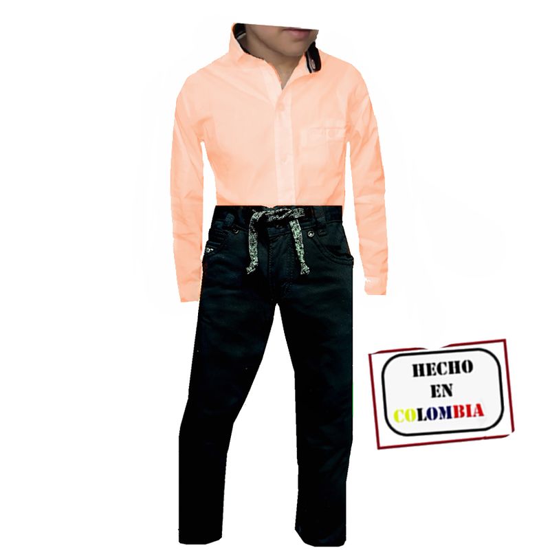 ZAFIRO JEANS - Pantalón  jogger  para niño en combinación  camisero infantil