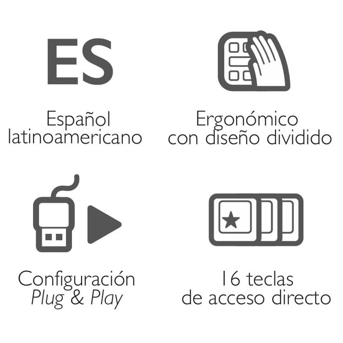 KLIP XTREME - Teclado Ergonómico Inalámbrico Klip Xtreme Transcend Wireless