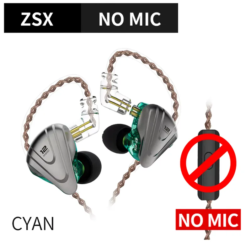 KZ - Audífonos KZ ZSX TERMINATOR CIAN Sin Micrófono