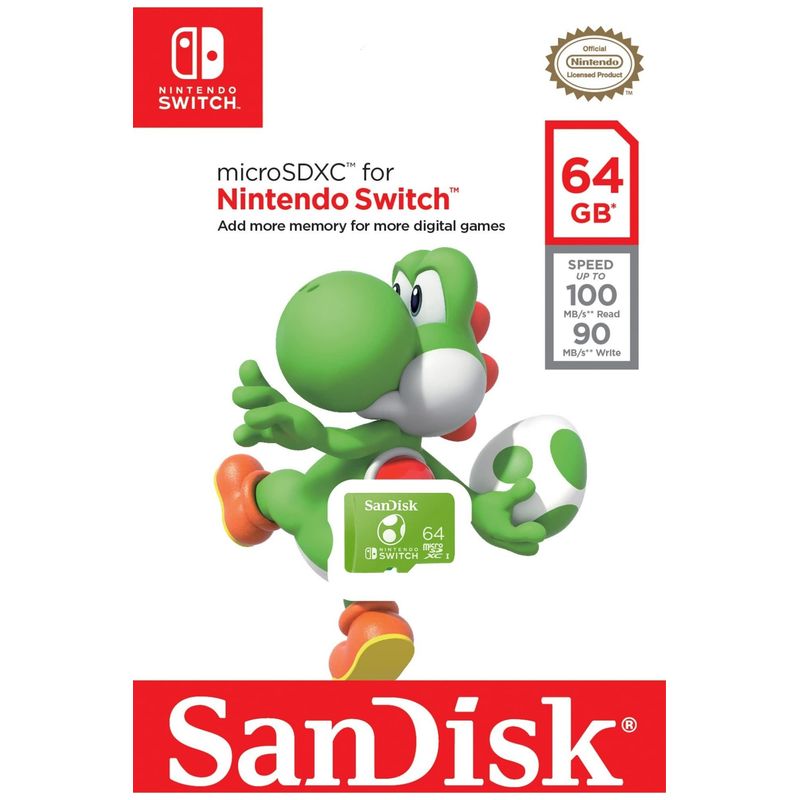 SANDISK - MICRO SD NINTENDO SWITCH 64 GB  SANDISK 100MB