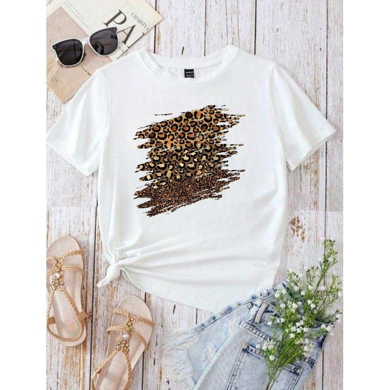 ISMI - Camiseta Mujer Animal Print Manga Corta