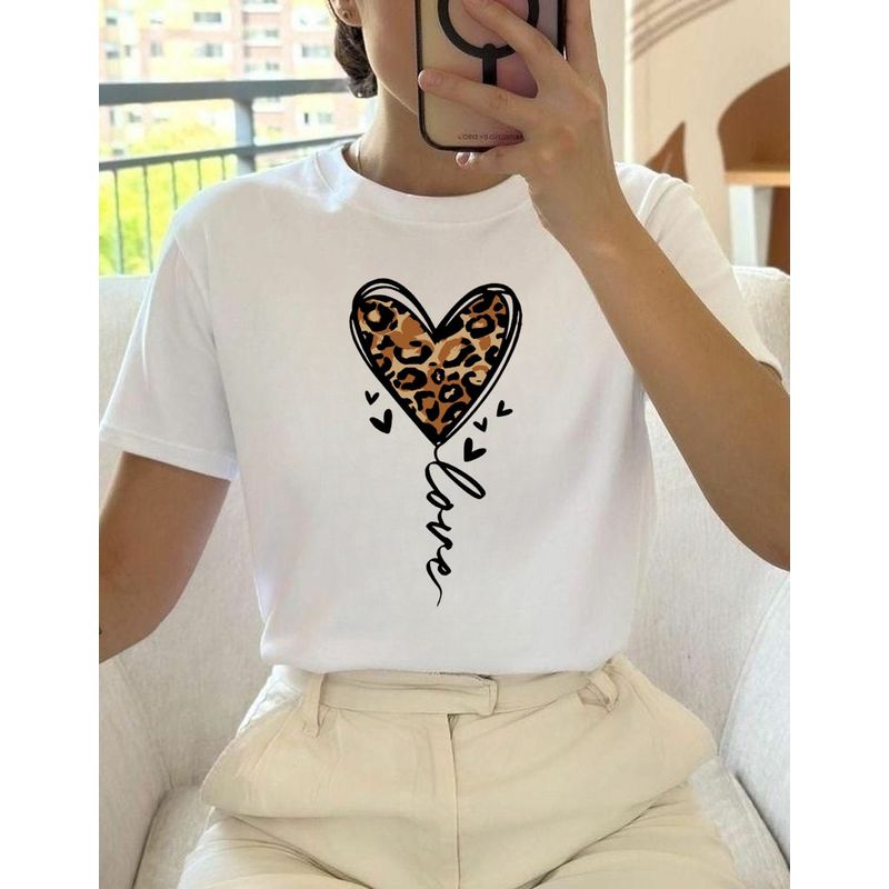 ISMI - Camiseta Mujer Animal Print Manga Corta