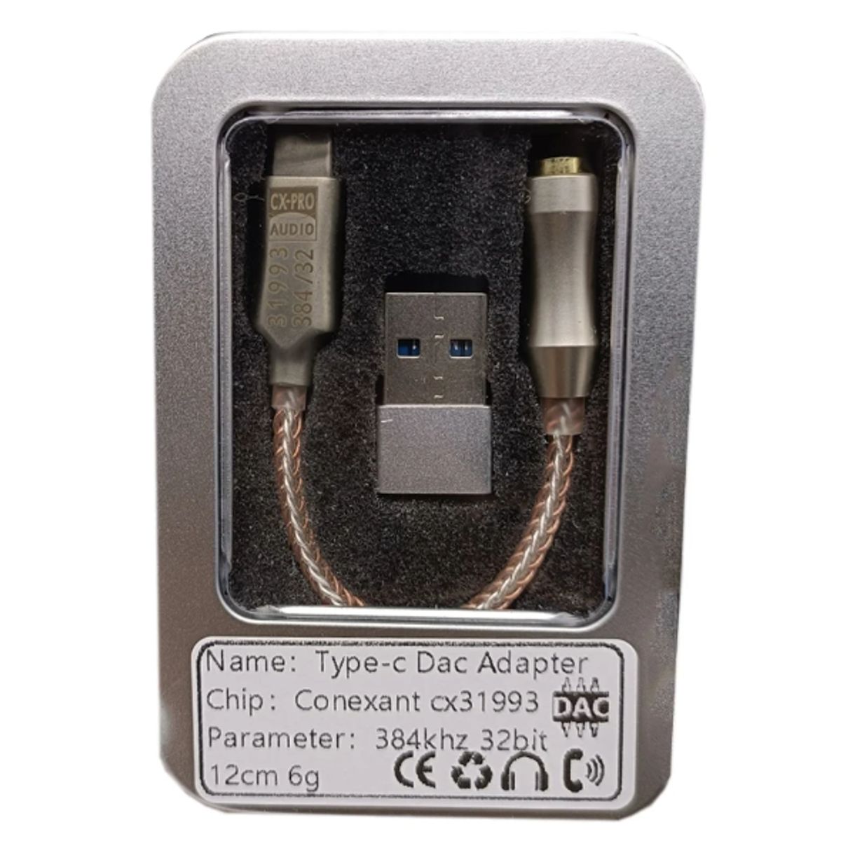 KZ - Dongle DAC (de Jack 3.5 mm a Tipo C)