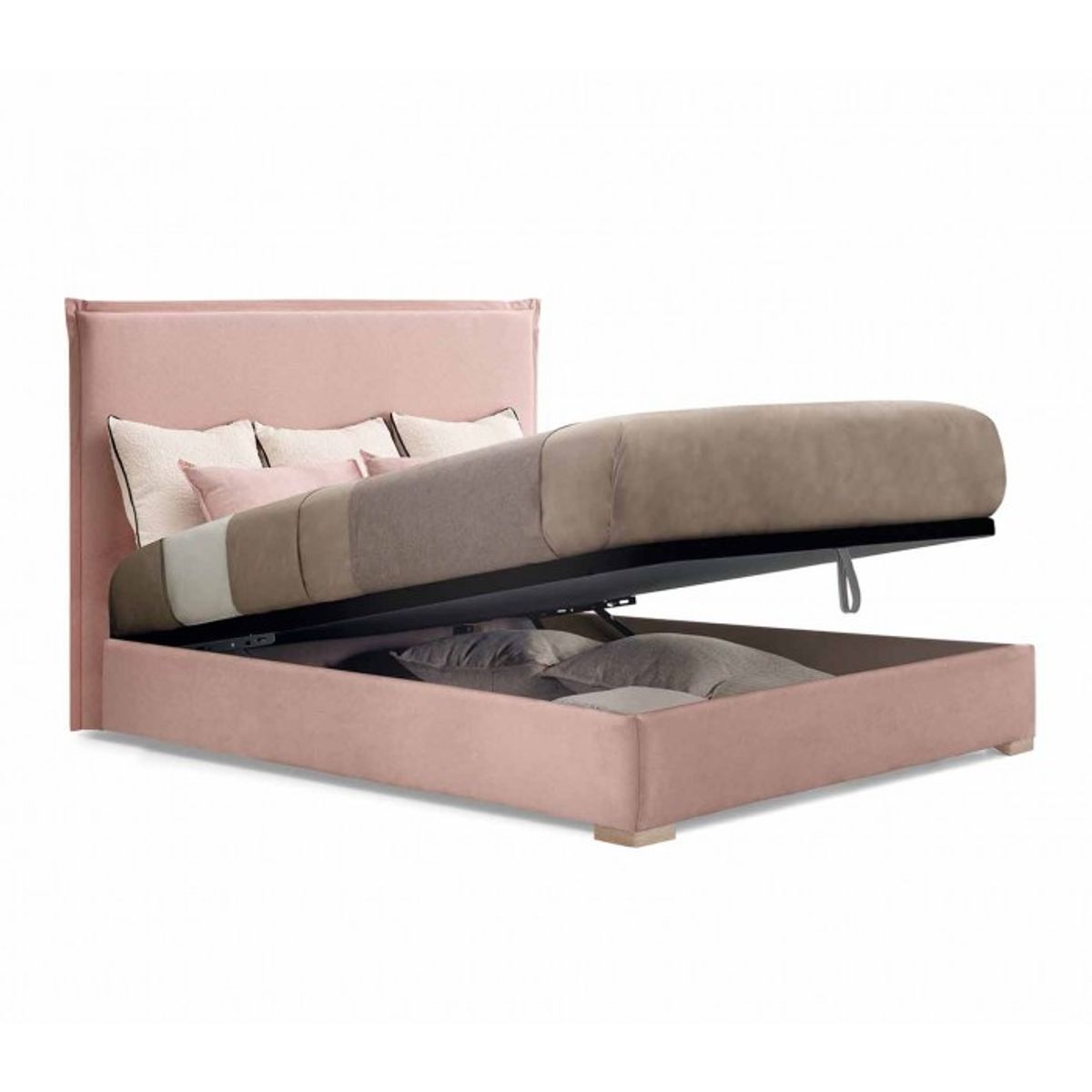 PLUMA HOME - Cama Baul Ingravity + Colchón Ortopedico  120 x 190 cm + 2 Alm + Protect