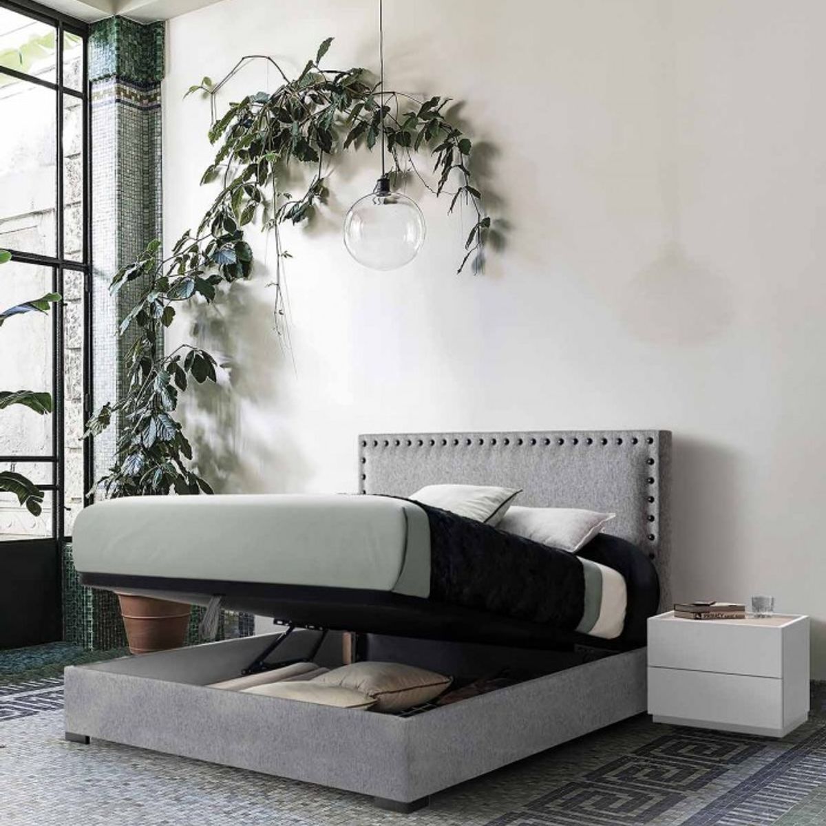 PLUMA HOME - Cama Baul Temus+ Colchón Ortopedico Relax   140 x 190cm