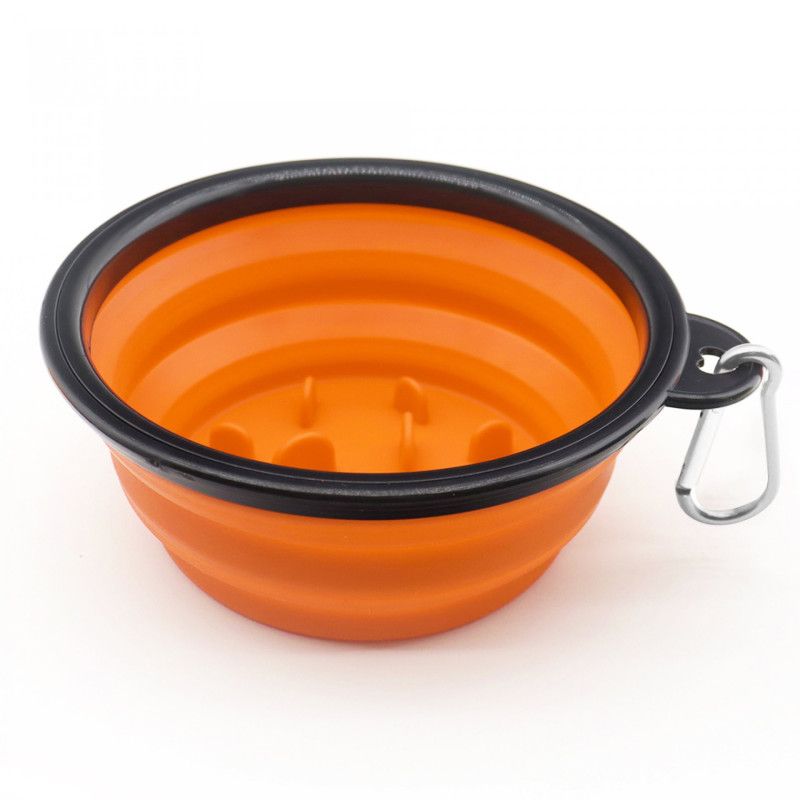 GENERICO - Plato Plegable Comida Lenta Para Perro Naranja
