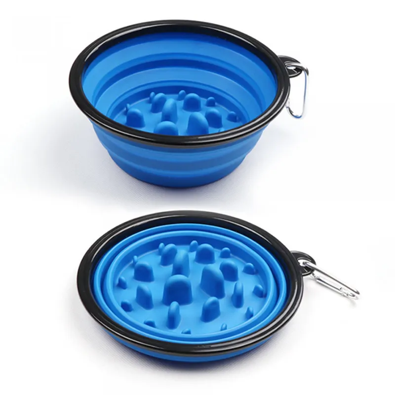 GENERICO - Plato Plegable Comida Lenta Para Perro Azul