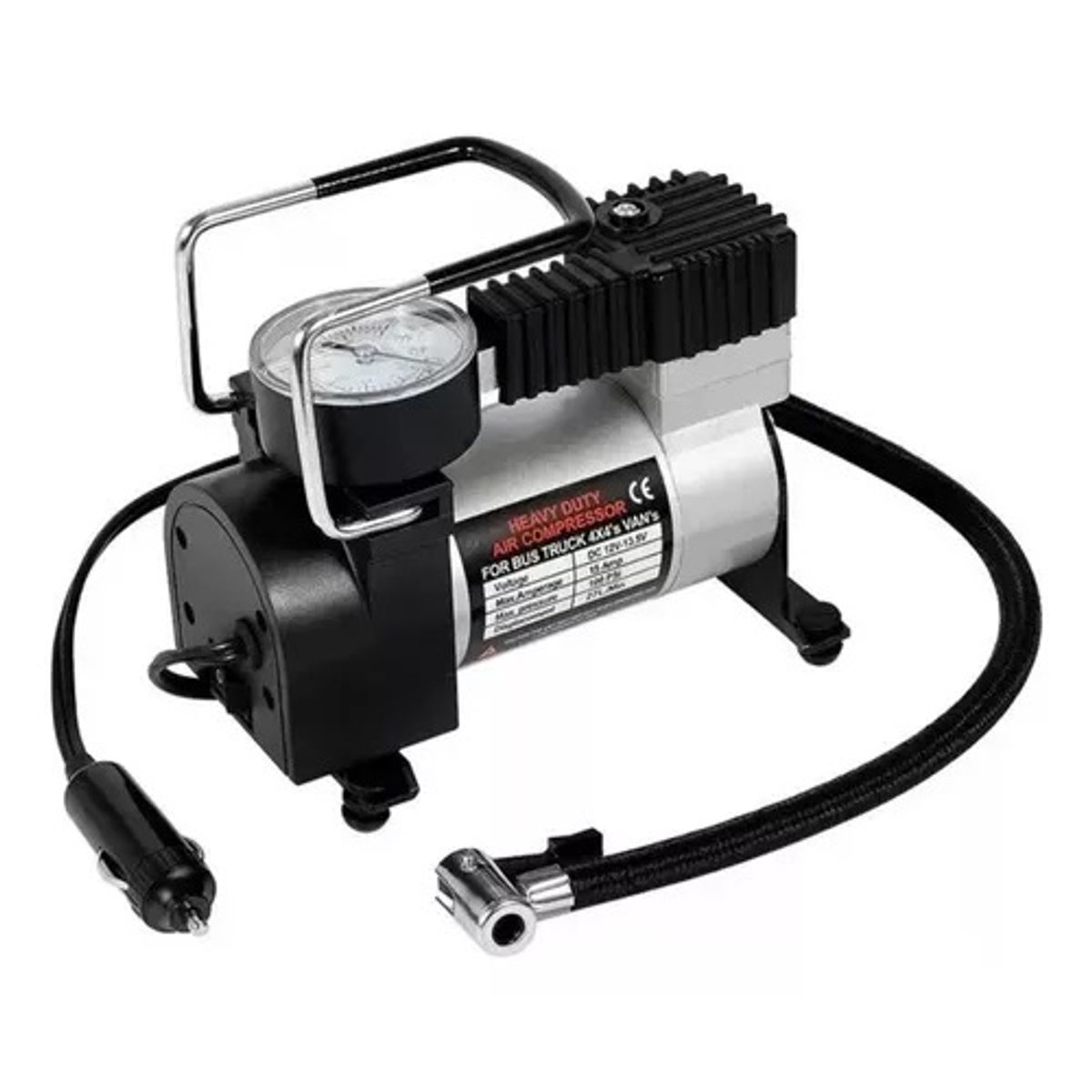 GENERICO - Mini Compresor De Aire Gris 12v 150 Psi Metalico Auto Cicla
