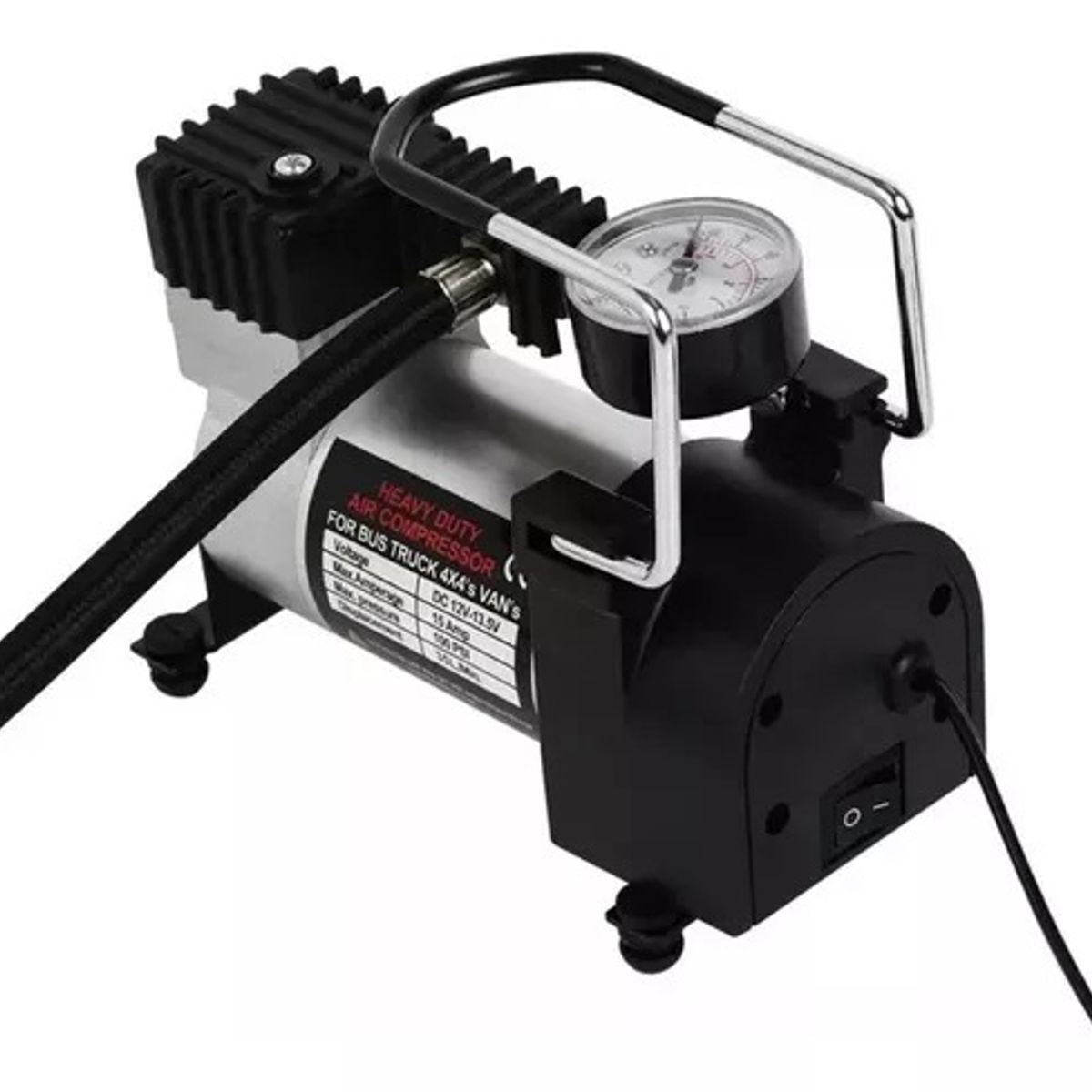 GENERICO - Mini Compresor De Aire Gris 12v 150 Psi Metalico Auto Cicla