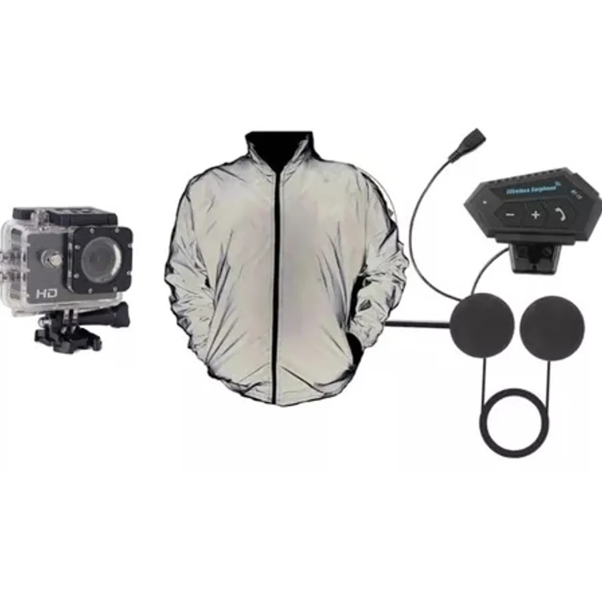 GENERICO - Combo Motero Chaqueta Intercomunicador Y Camara Deportiva