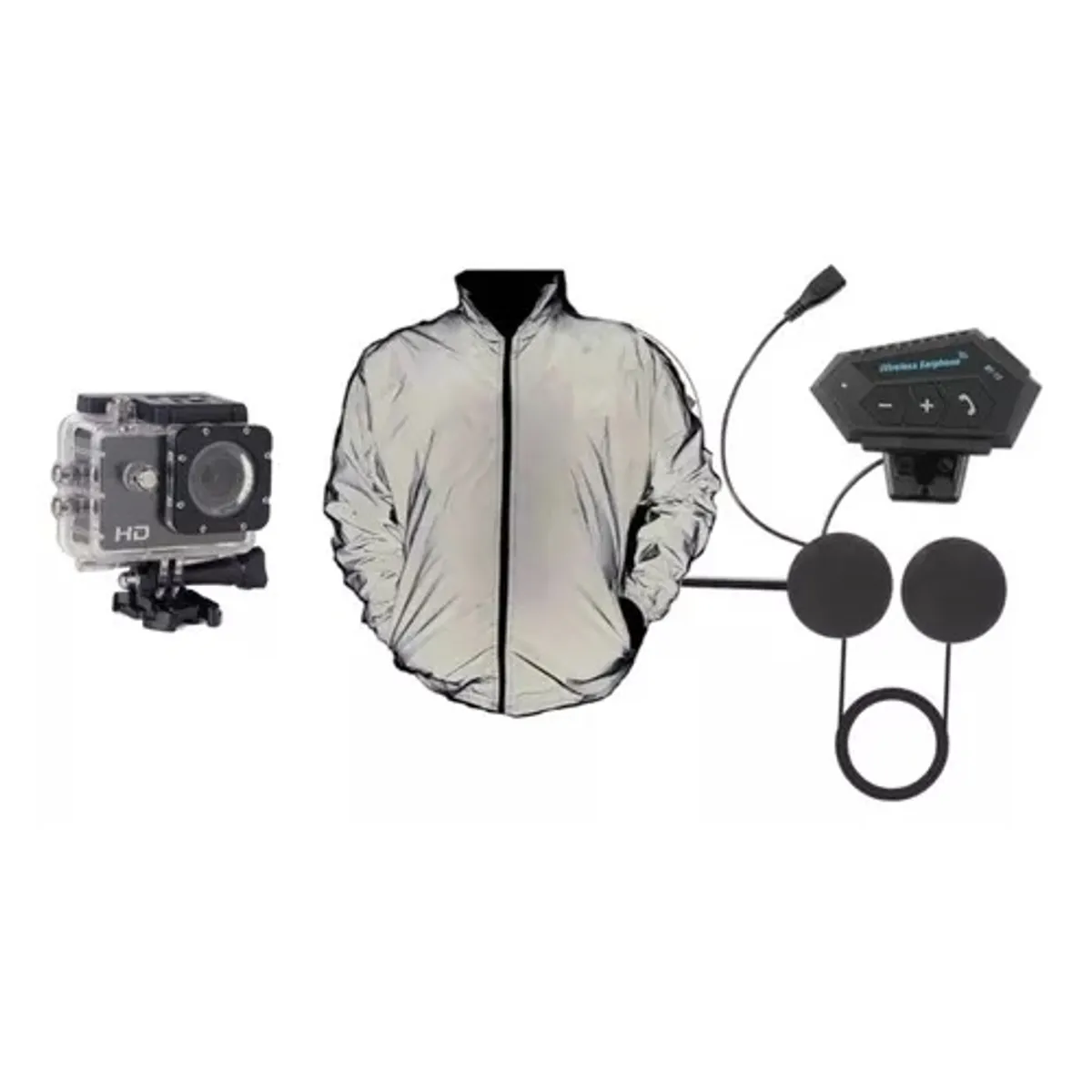 GENERICO - Combo Motero Chaqueta Intercomunicador Y Camara Deportiva