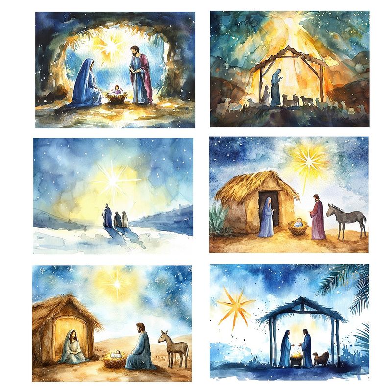 GENERICO - 6 Individuales De Mesa Navidad Pesebre
