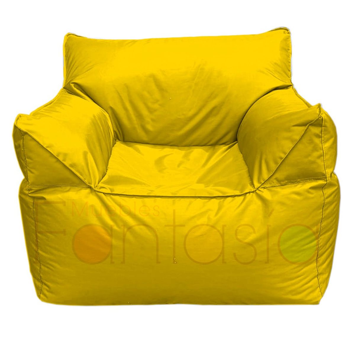 MUEBLES FANTASIA - Sofá Puff en Lona Amarillo Impermeable Muebles Fantasía