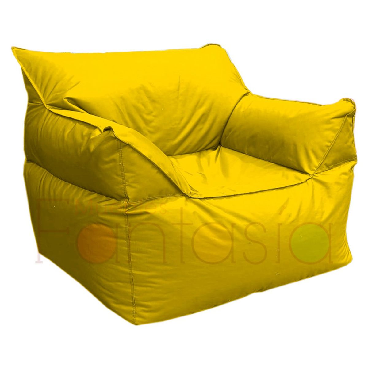 MUEBLES FANTASIA - Sofá Puff en Lona Amarillo Impermeable Muebles Fantasía