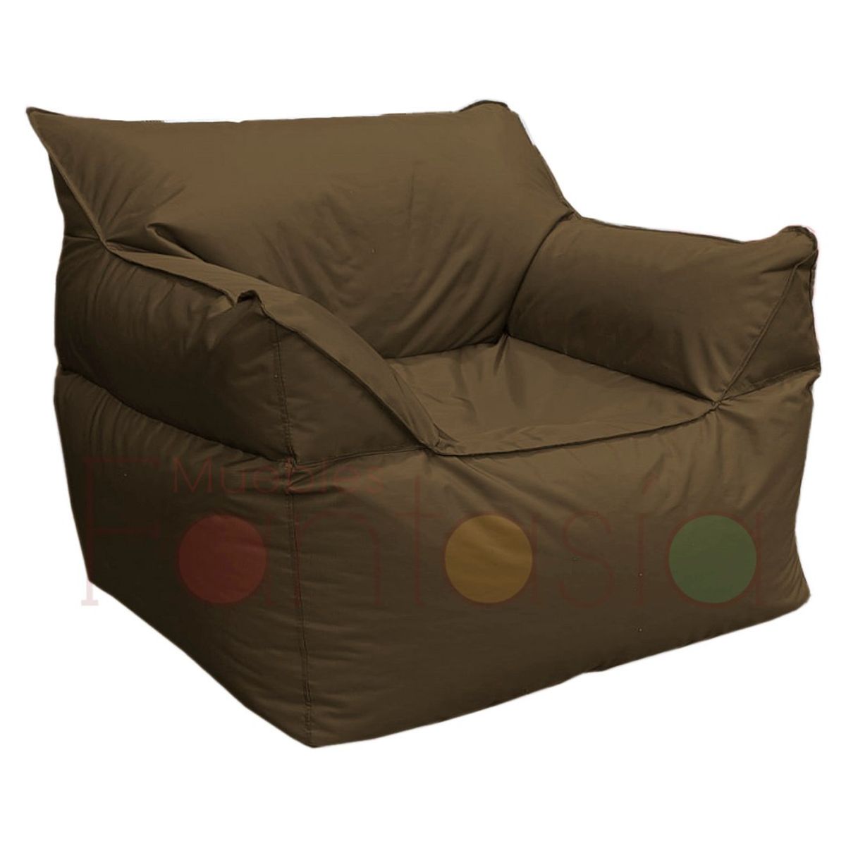 MUEBLES FANTASIA - Sofá Puff en Lona Chocolate Impermeable Muebles Fantasía