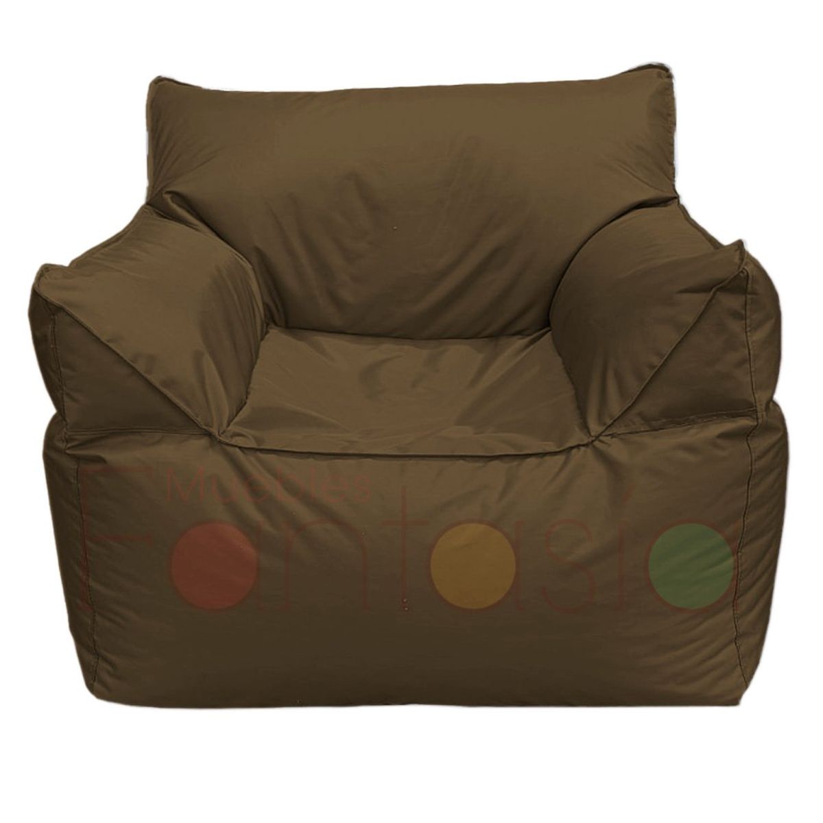 MUEBLES FANTASIA - Sofá Puff en Lona Chocolate Impermeable Muebles Fantasía