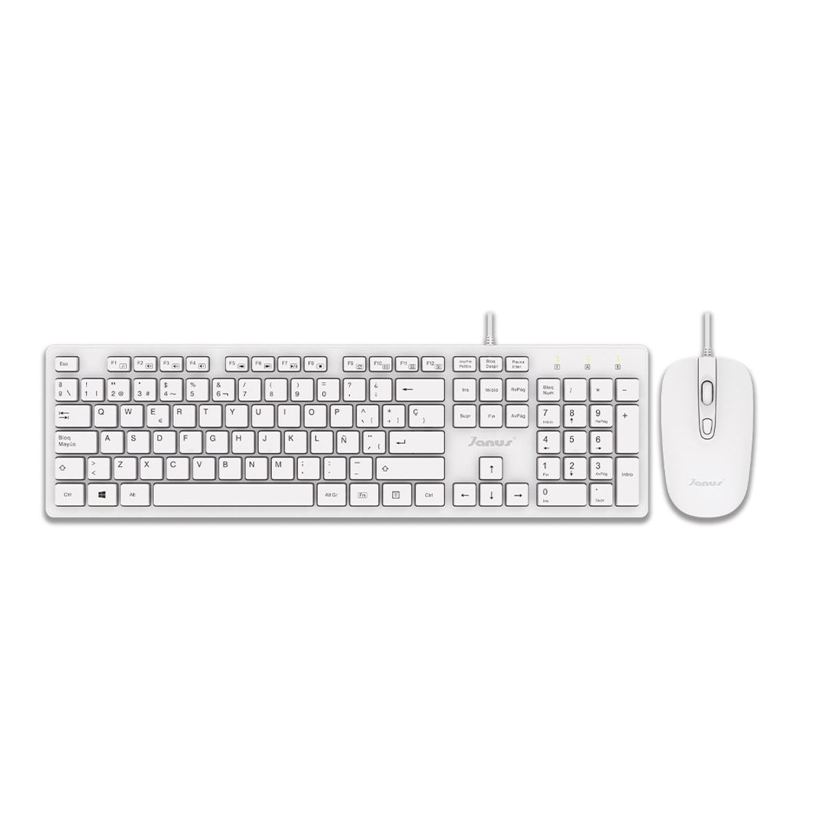 JANUS - Combo Teclado y Mouse Alámbrico Blanco Ky-K841+Ky-M582