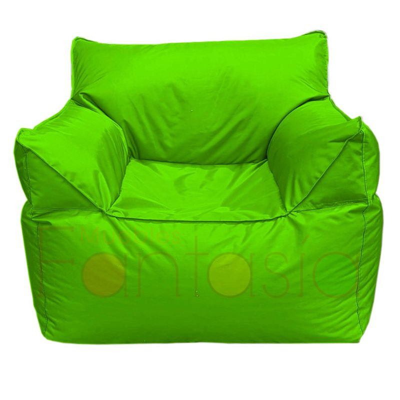 MUEBLES FANTASIA - Sofá Puff en Lona Verde Impermeable Muebles Fantasía
