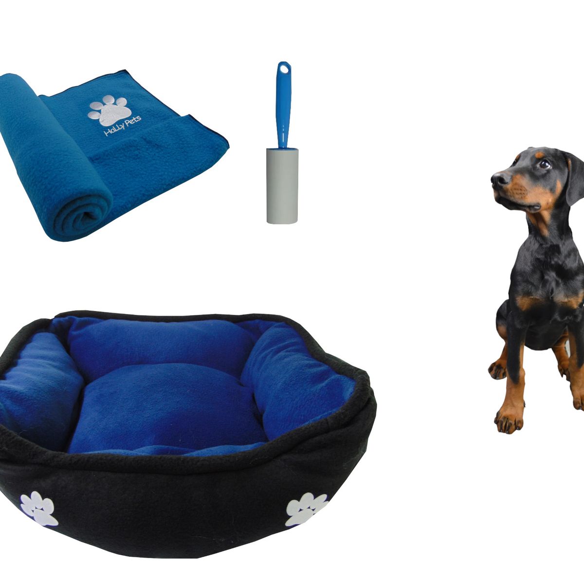 HALLY PET - Cama grande doble faz + cobija grande + quitamotas