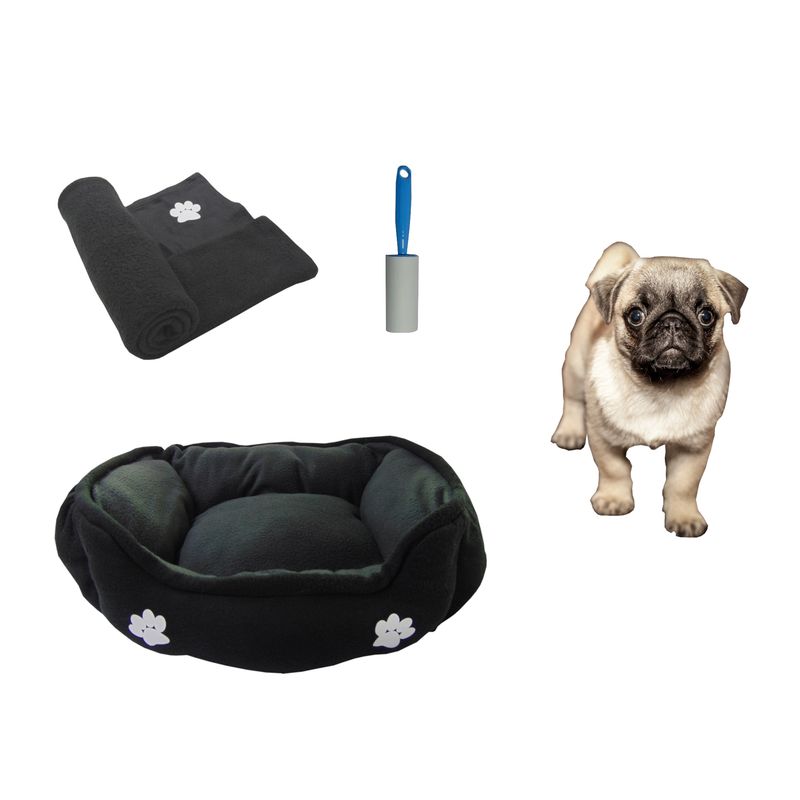 HALLY PET - Cama grande doble faz + cobija grande + quitamotas