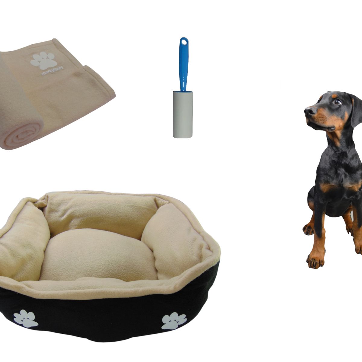 HALLY PET - Cama grande doble faz + cobija grande + quitamotas