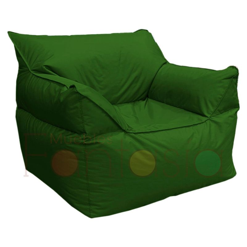 MUEBLES FANTASIA - Sofá Puff en Lona Verde Militar Impermeable Muebles Fantasía