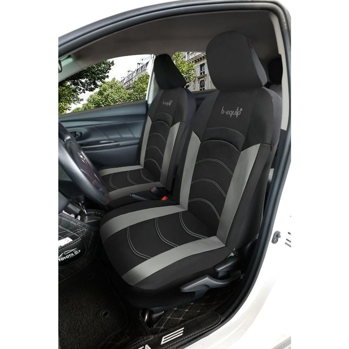 B EQUIP - Set Fundas Carro Cubre Asiento PVC Forro Protector 11 Piezas