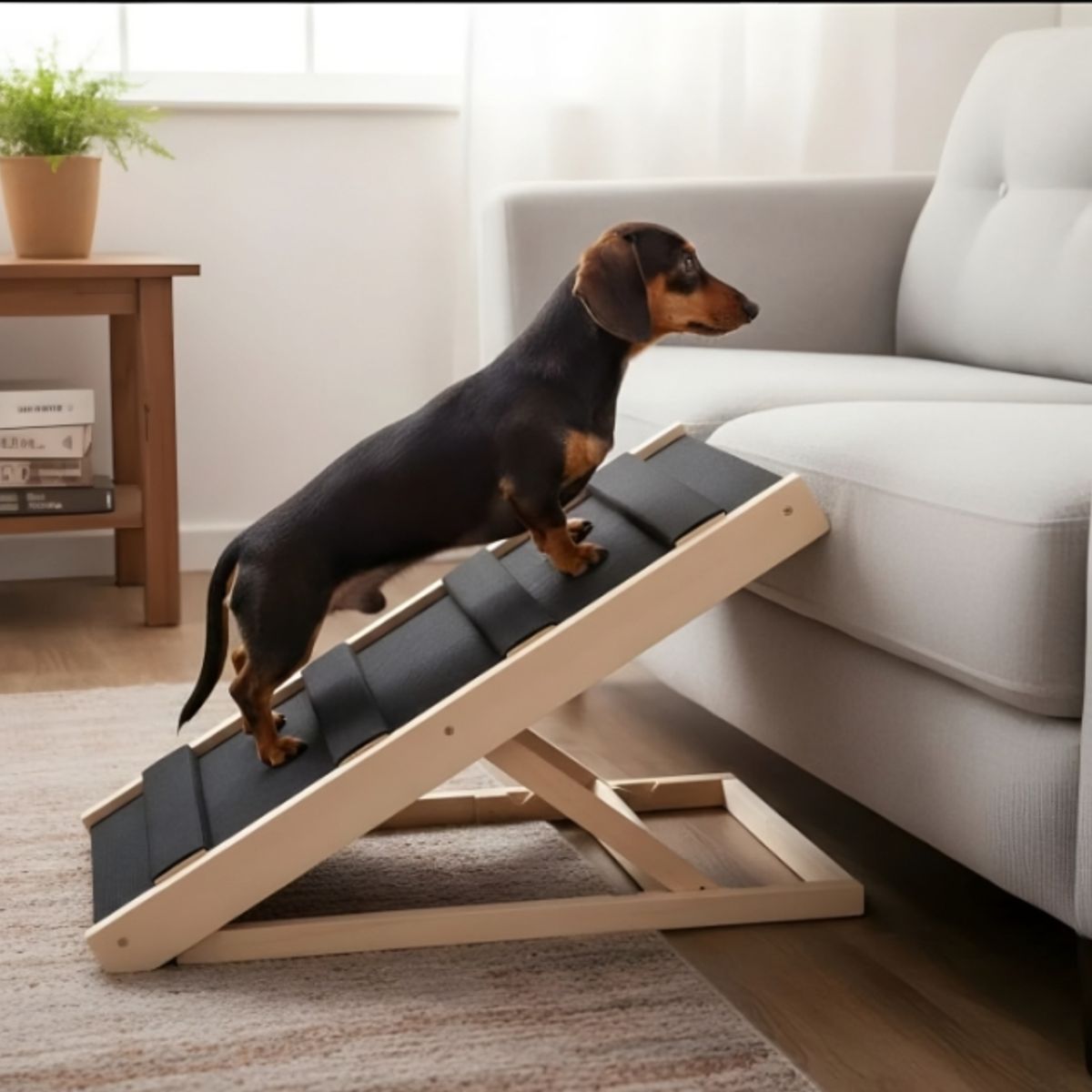 GENERICO - Rampa para mascotas con peldaños 130cm largo Tres alturas 50-60-70 centímetros