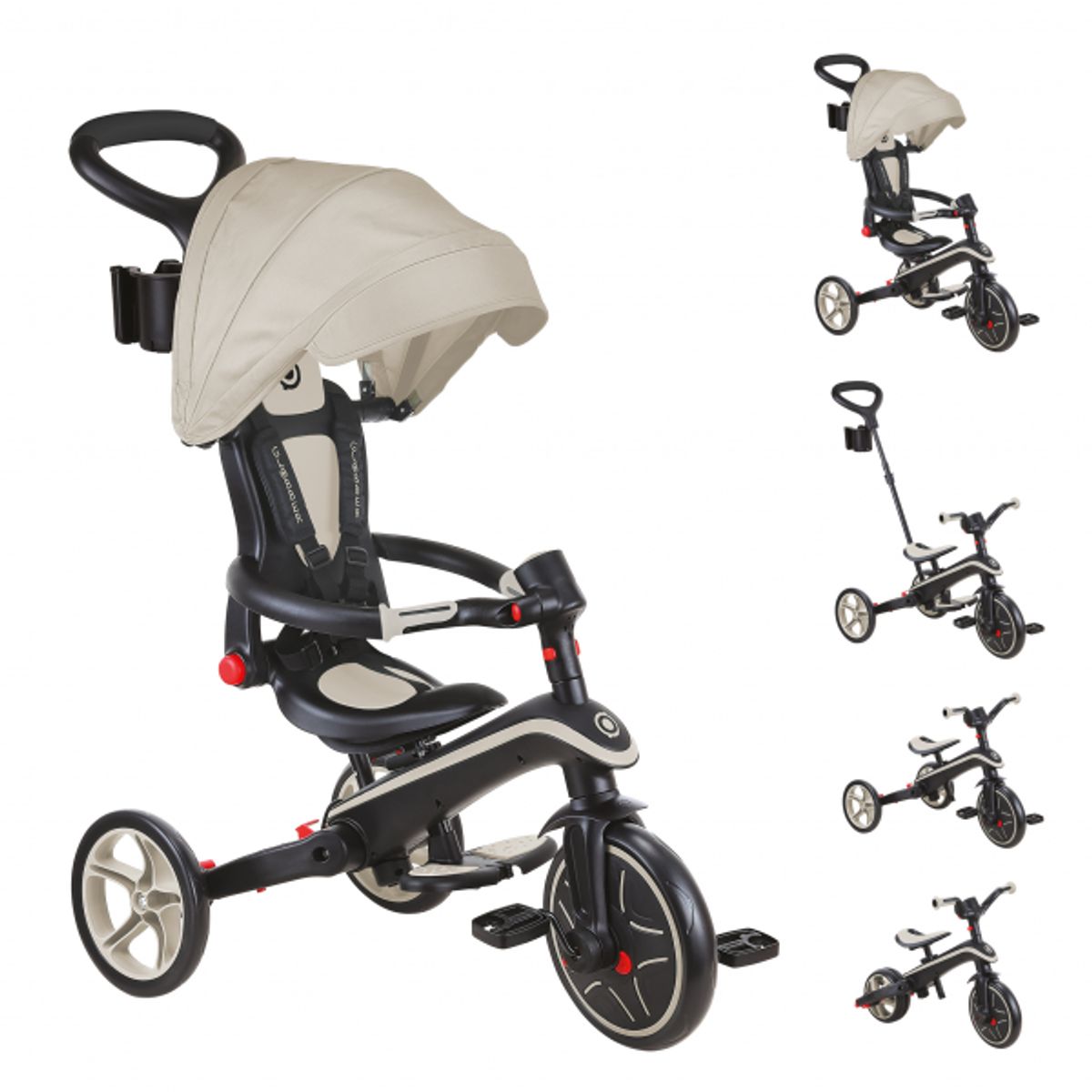GLOBBER - TRICICLO EXPLORER 4 EN 1 TAUPE - PLEGABLE