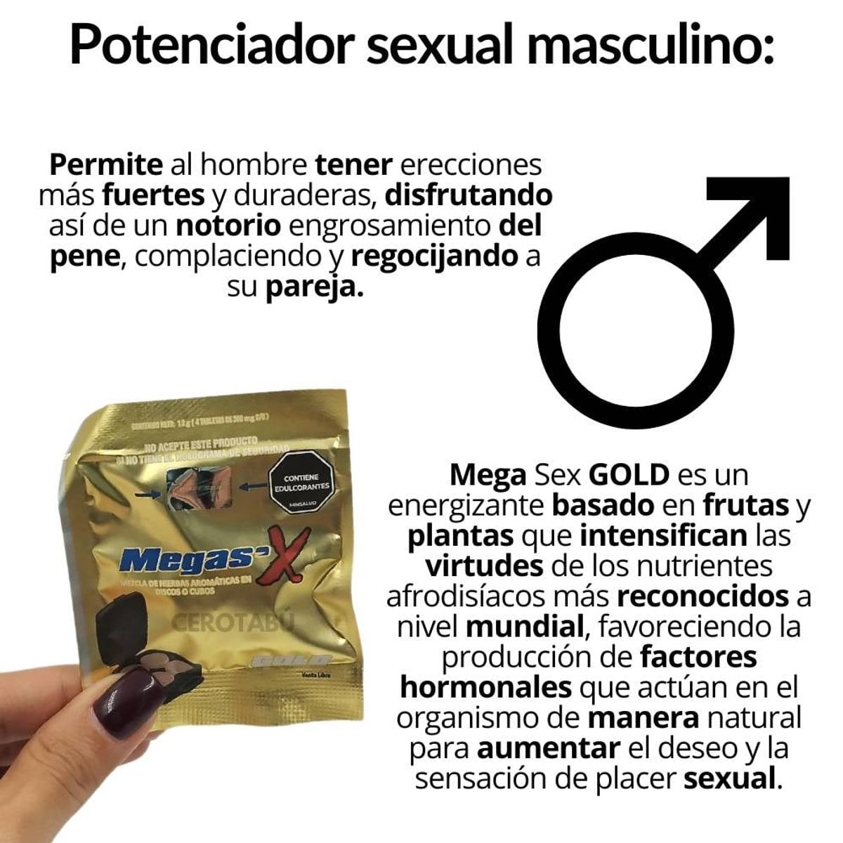 GENERICO - Potenciador Sexual Masculino Con Extractos Natural Megas X