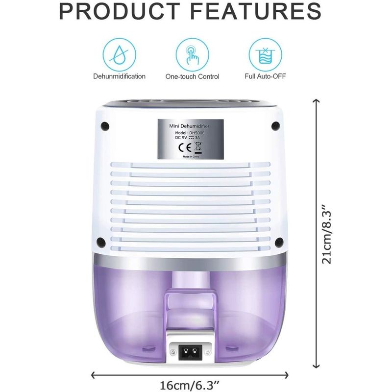 GENERAL - Deshumificador Electrico Absorbente Control De Humedad 500ml