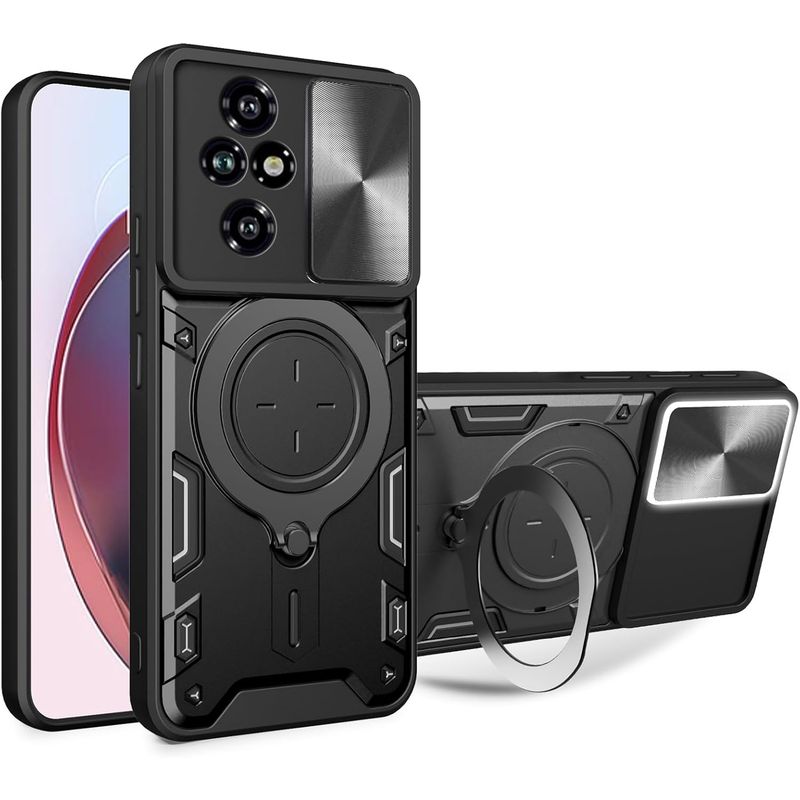 GENERICO - Estuche Armo Protección Camara Con Soporte Para Honor 200 5G  Negro