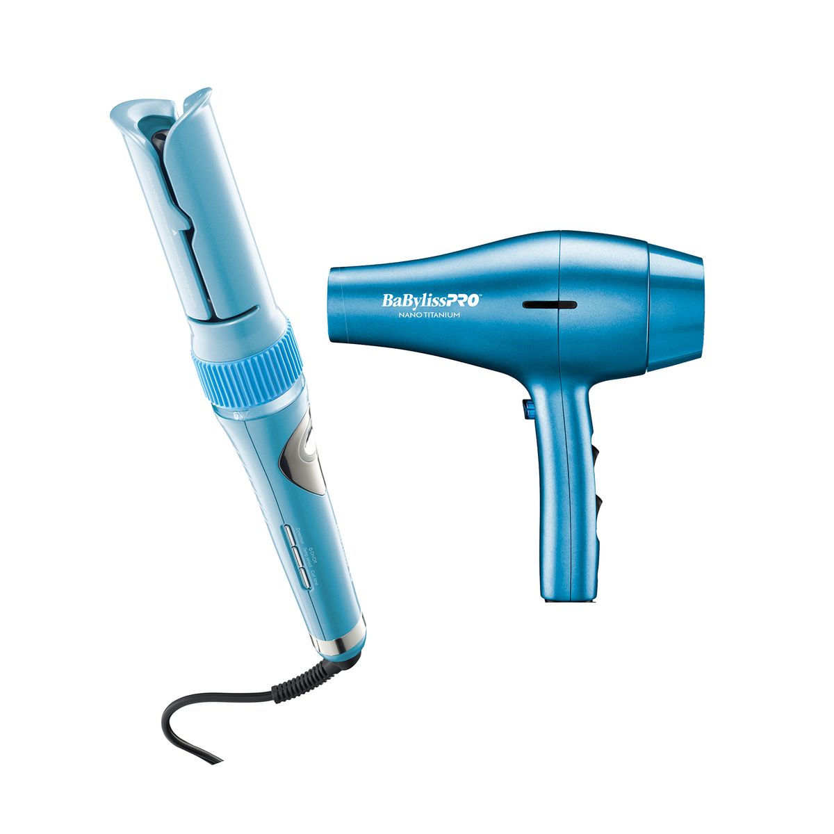 BABYLISS - Combo Rizadora Automatico Miracurlpro Azul 3/4"  Y Secador Profesional Azul Babyliss  2000W
