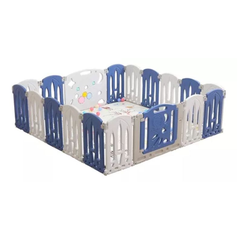 KIDSHOP - Corral Área De Juego Modulable Y Plegable Azul