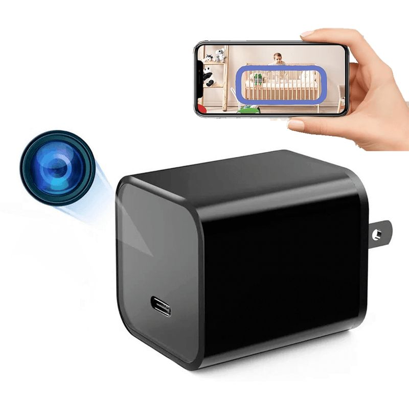 GENERICO - Mini Cámara Cargador Espía Hd Wifi 1080p Monitoreo En Vivo