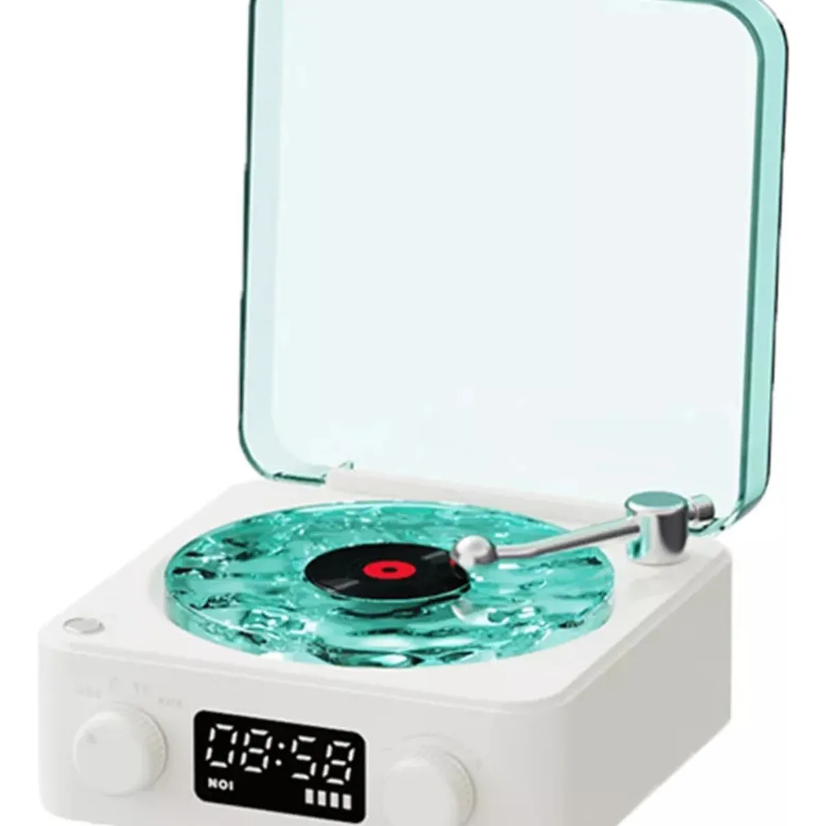 GENERICO - Tocadiscos De Vinilo Parlante Retro Bluetooth The Waves Olas Luz