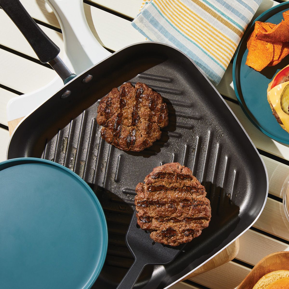 FARBERWARE - Plancha 27cm antiad DiamondMax® Cookstar Azul Aqua Farberware