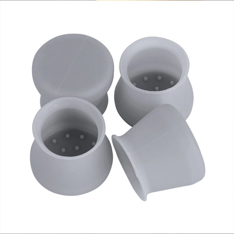 GENERICO - Set protector de Pisos en Silicona Color Gris para las Patas de Sillas o Mesas
