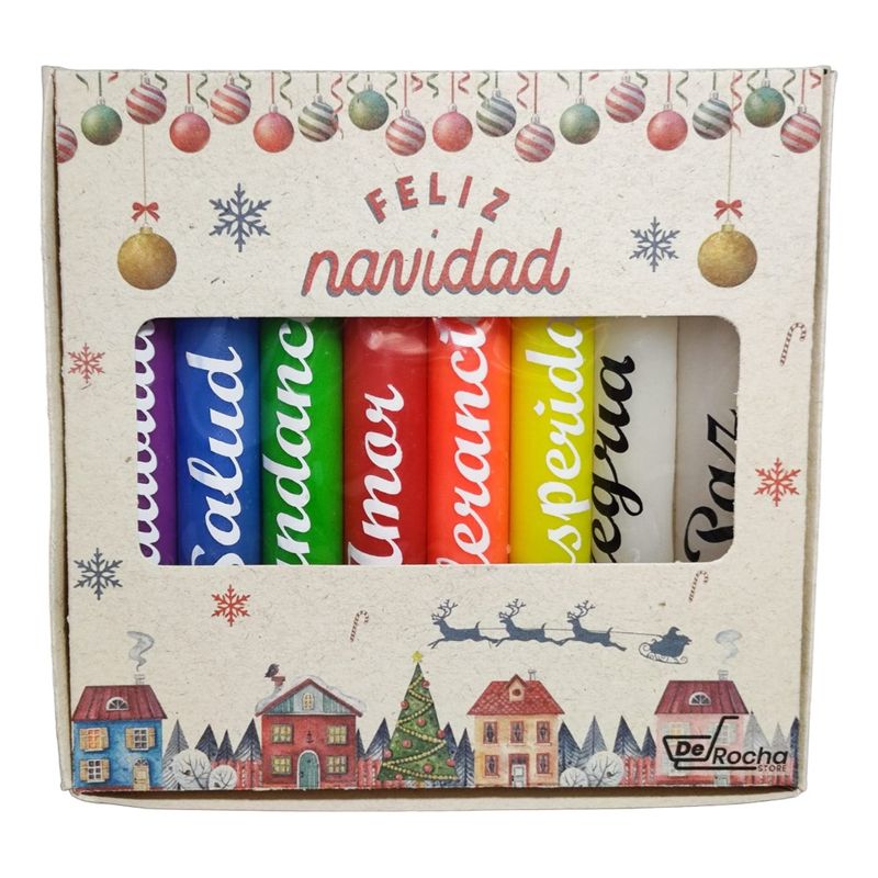 GENERICO - Velitas Navideñas Personalizadas X8 Unidades Deseos Nombres