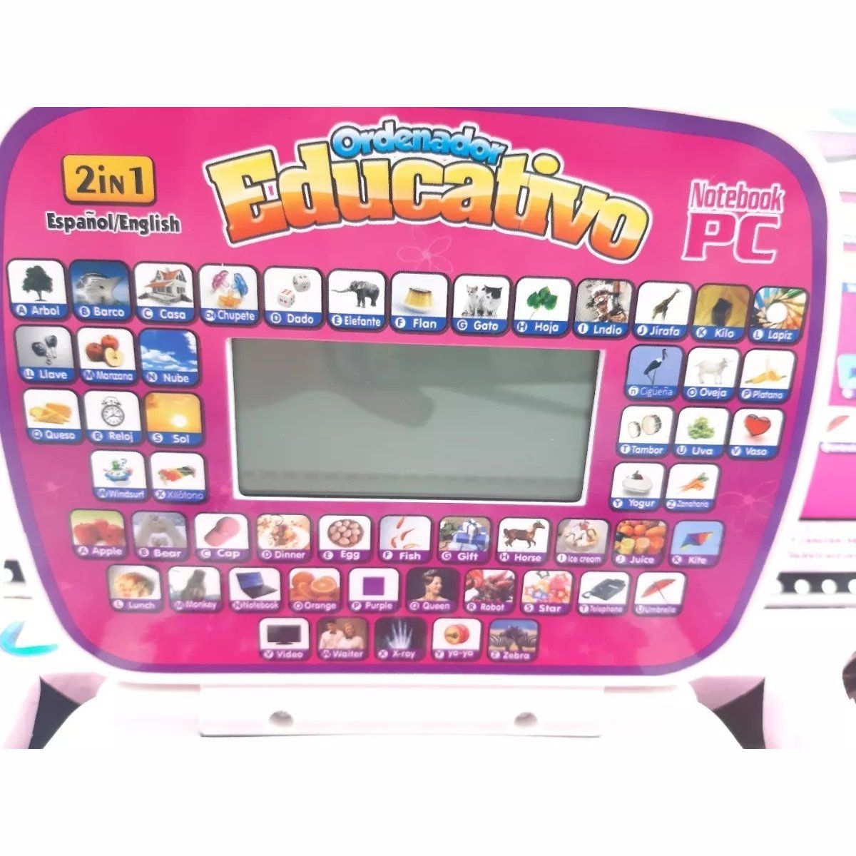 GENERICO - Computadora Laptop Didáctica Para Niños 123 Funciones Rosa