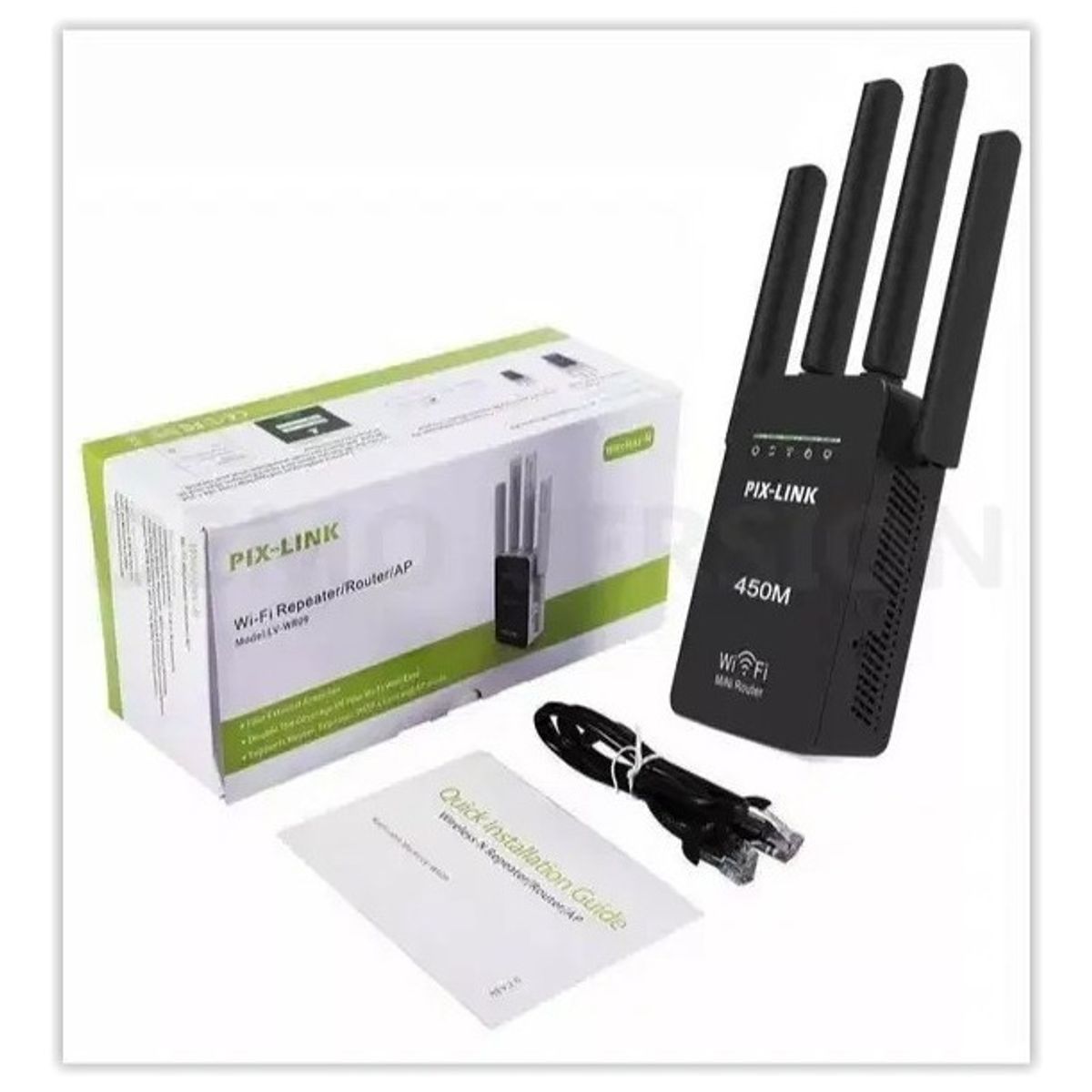 PIX LINK - Repetidor Amplificador Señal Wifi 4antenas Rompemuros 24ghz