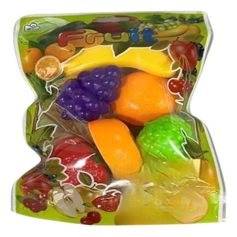GENERICO - Set De Frutas Velcro Tabla Picar Cocina Niñas Canasta Bolsa