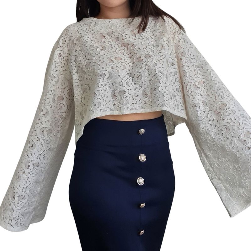 MORAMI - Blusa para Mujer con transparencia MORAMI