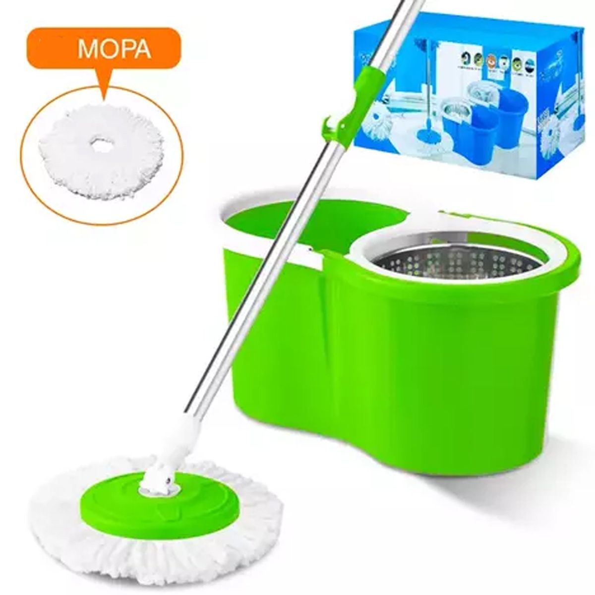 ONE PIXEL - Trapeador Exprimidor Automatico Balde Microfibra +1 Repuesto