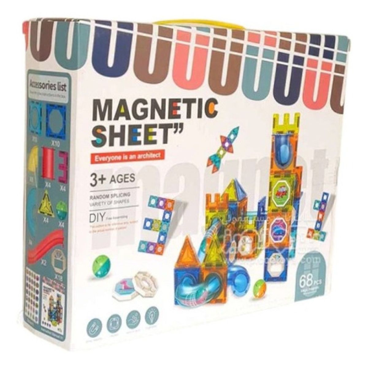 GENERICO - Armatodo Mágnetico Juego Didactico 64 Pcs Laberinto Canicas